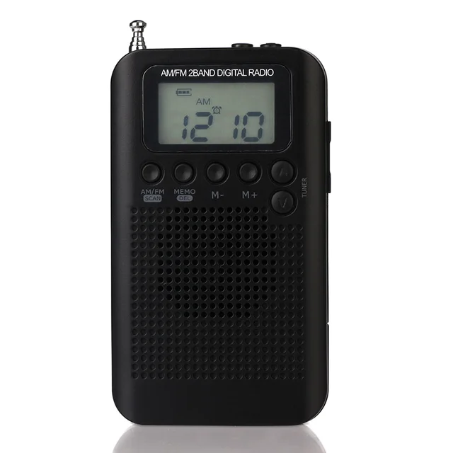 FM/AM Full-band Multiband Stereo Digital Tuner Full-wave Band Receiver Radio Antenna with Earphone and Speakers Outdoor Sports