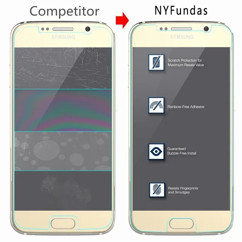 10 шт./лот NYFundas закаленное Стекло Экран протектор для samsung Galaxy S6 S5 S4 S3 S2 A3 A5 A7 J3 J5 J7 защитная пленка