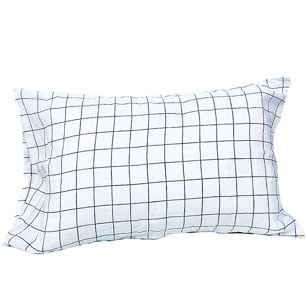 

Plaid Yarn dyed Grid Linen Pillowcase 100% pure flax all size pillow cover