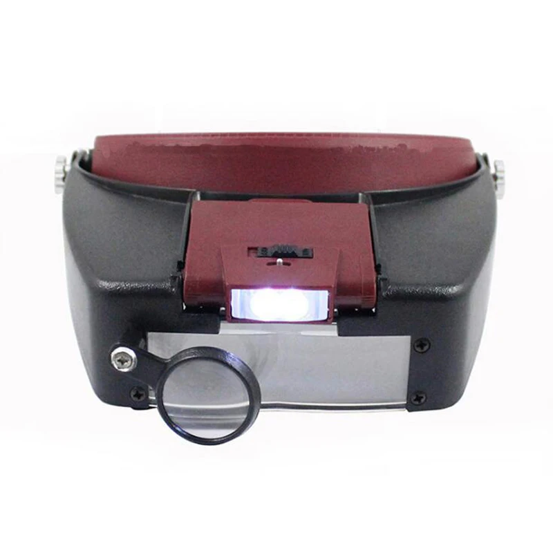 Magnifying Glass Jewelry Magnifier Jeweler Repair Magnifier Jewelry Magnifying Glass Soldering Magnifier Headband Magnifier Soldering Repair Magnifier Magnifying Glass Lamp Head Wearing Magnifier Headband Magnifier Glass 1.5x 3X 8.5x 10x Eyewear Magnifying Glass 2 LED Lights Lamp For Repairs
