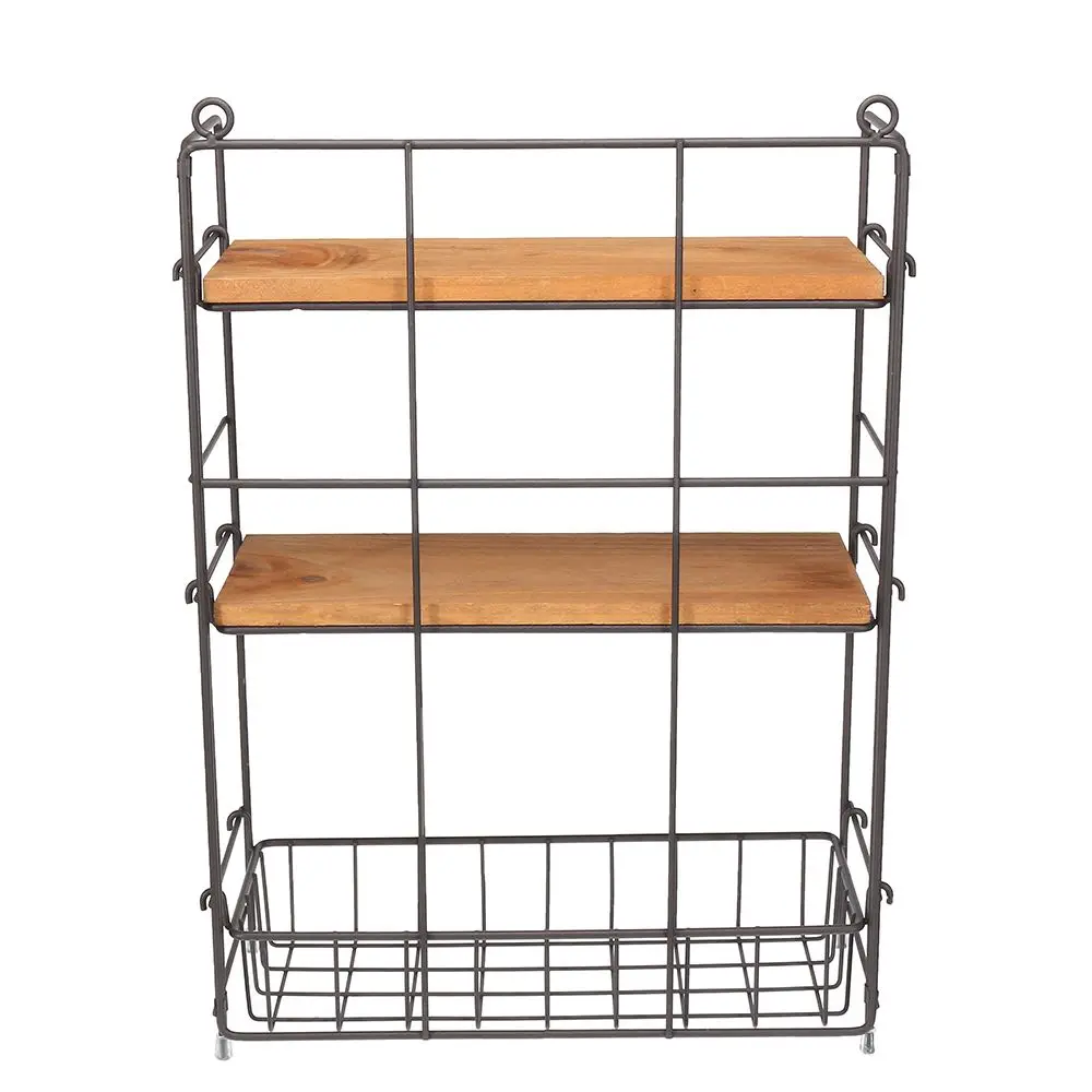 Durable 3 Layer Iron Art Storage Rack Holder Removable Kitchen Storage Rack Fridge Side Shelf Bathroom Organizer