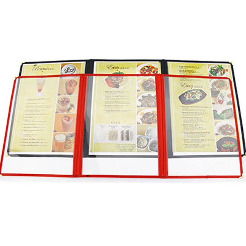 3 sheet  three panel plastic menu holder (10)