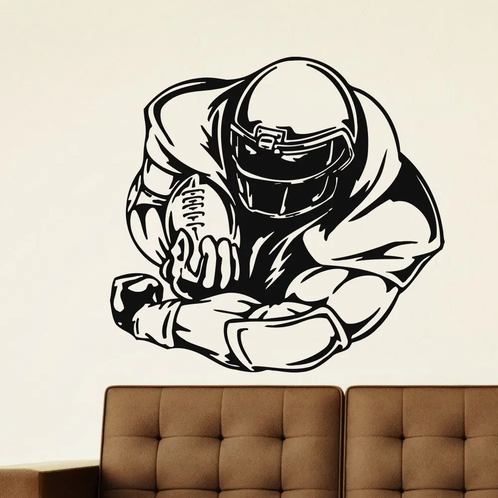 WALL DECAL VINYL STICKER GYM SPORT RUGBY AMERICAN FOOTBALL PLAYER