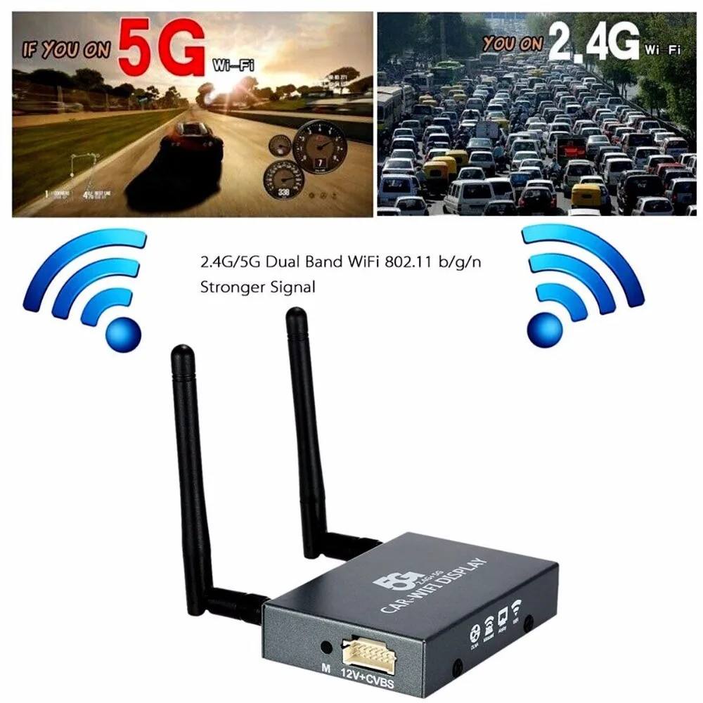  car Wifi Display Mirabox 2.4G 5G Wireless Airplay Miracast DLNA Screen Mirroring HDMI connector car