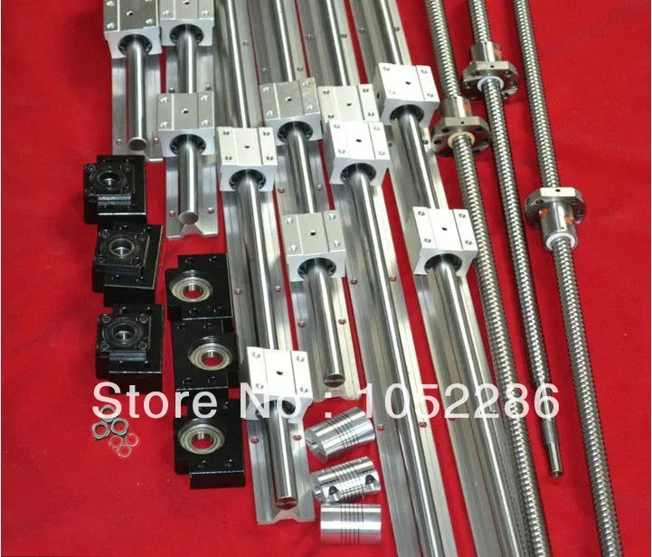 

6sets SBR16 linear guide SBR16 - 300/700/1500mm + SFU1605 - 350/750/1550mm ball screw+BK12/BF12+Nut housing CNC router