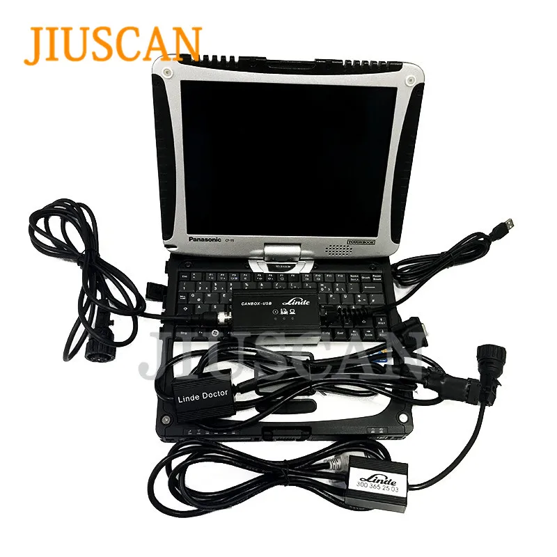JIUSCAN вилочный погрузчик диагностический сканер forlinde pathfinder canbox доктор и Для linde программного обеспечения с CF19/T420 ноутбука
