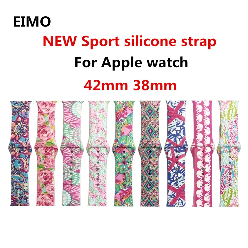 

For Apple Watch band 42mm 38mm Sport Silicone strap Iwatch 3/2/1 bracelet Replacement Rubber Wrist watchband with metal Buckle