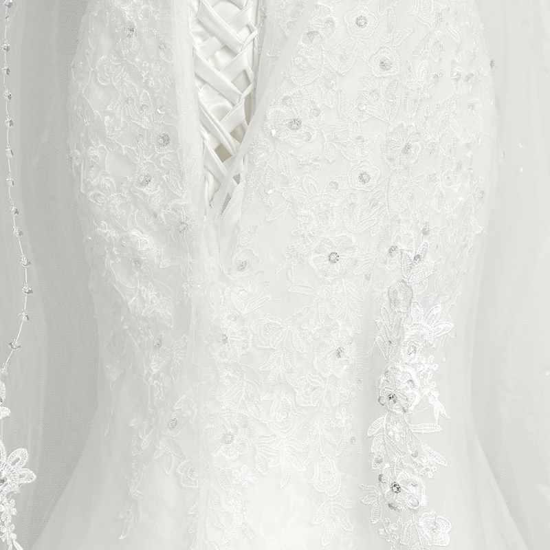 Fansmile Vestido De Noiva под заказ плюс размер кружева русалка свадебное платье настоящая фотография винтажные подвенечные Свадебные платья FSM-112M