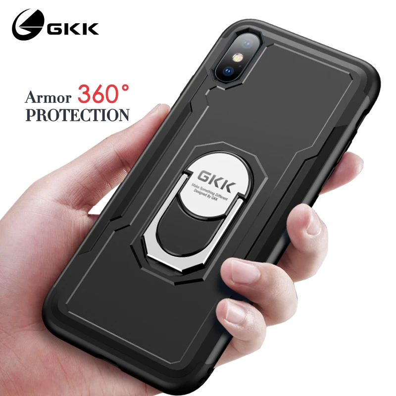 

GKK Kickstand Case for iPhone 6 6s 7 8 plus Case Armor Magnetic Finger Ring PE Heavy Duty Protection Back Cover for iphone 7 8 6