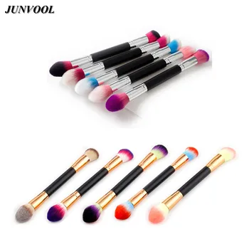 

Single Double Brush Professional Powder Blush Facial Beauty Foundation Makeup Brushes Tools Flame Shape Brush Head Gold Silver