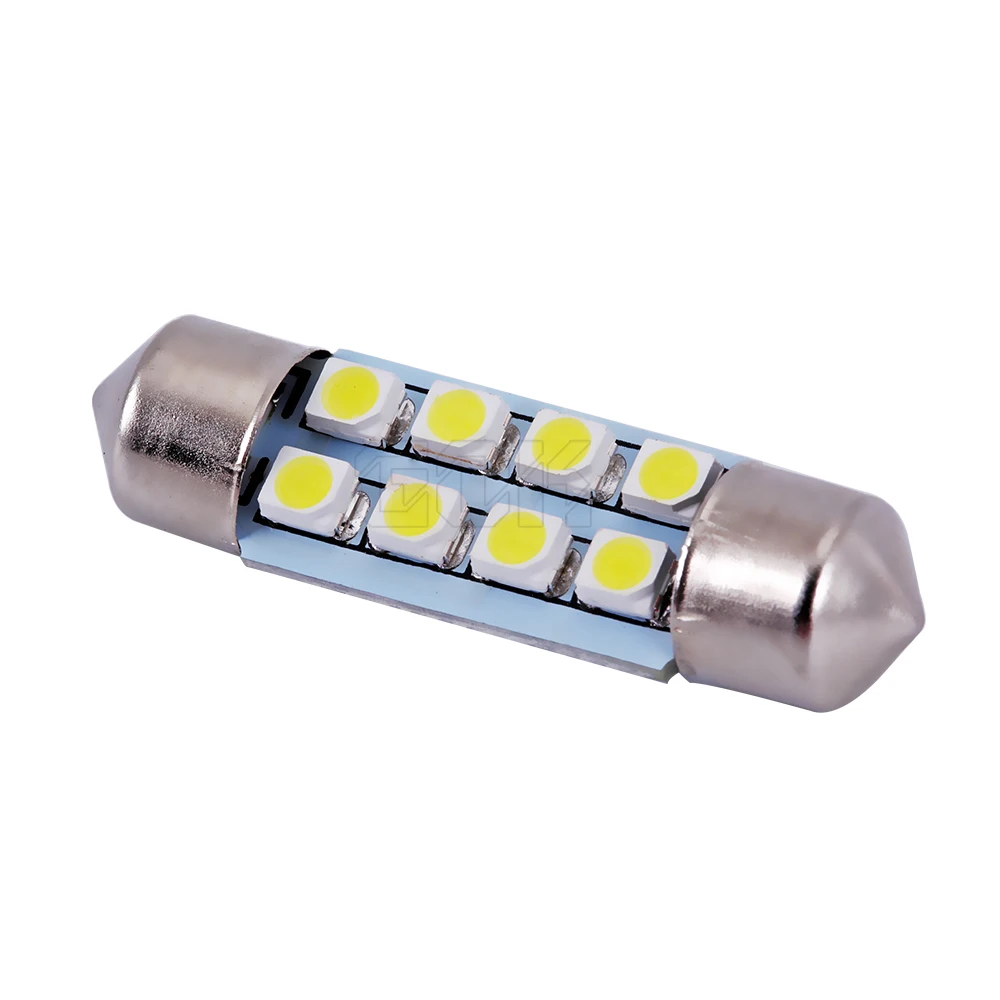 50 шт./лот авто Интерьер гирлянда 8smd 3528/1210smd 31 мм/36 мм/39 мм/ 42 мм белый гирлянда 8LED купола лампы 12 В