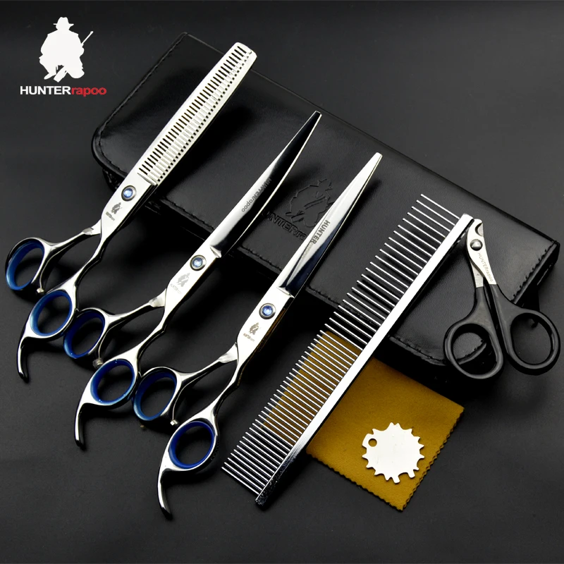

30% Off HT9138 7 inch Pet Grooming Shears Kit For dog cat haircut thinning cutting curved pet scissors hair cutting scissors