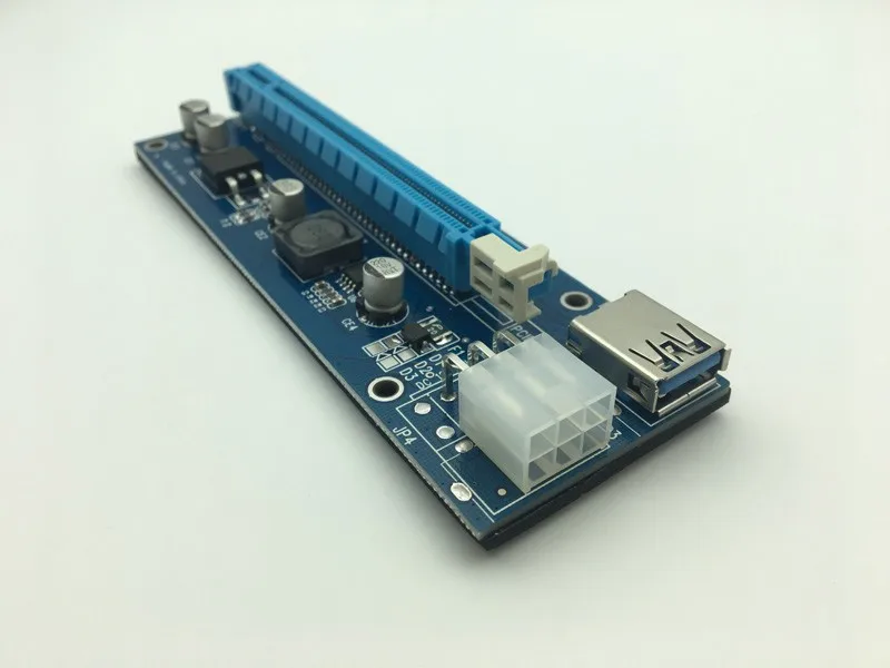 6 шт 006C PCIe PCI Express Riser Card 1x к 16x USB 3,0 переходник Кабель для передачи данных SATA 4Pin IDE/SATA Molex 6 pin для добывания монет Биткойн