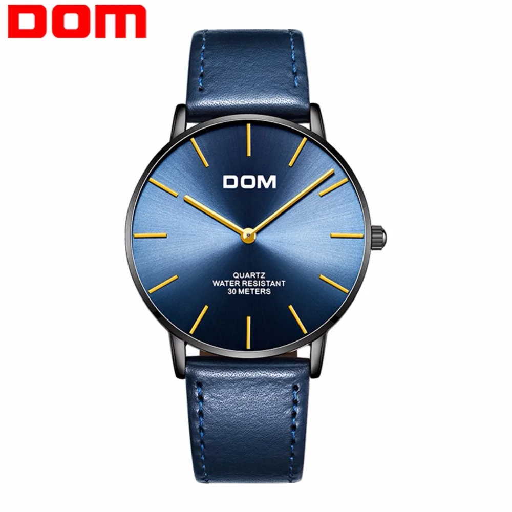

Watch men DOM Top Brand Luxury Quartz watch Casual quartz-watch leather Mesh strap ultra thin clock male Relog M-36BL-2MT