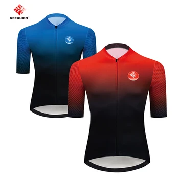

Geeklion Red Fading Color Pro Aero Cycling Jersey Summer Blue Fading Racing Team Bike Wear MTB Ciclismo Maillot