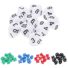10 dados poliédricos de 10 lados d10, dados para d & d, jogos, família de dados de mtg dnd rpg, 16mm festa crianças jogo casa dado
