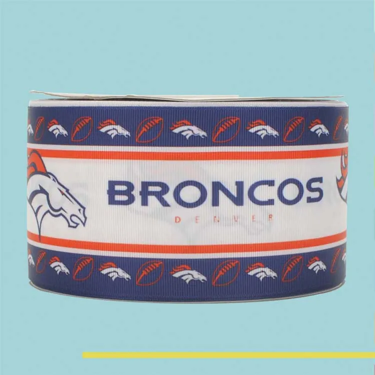 

3" inch 75 mm 7.5cm NFL super bowl champion broncos denver free shipping printed grosgrain ribbons