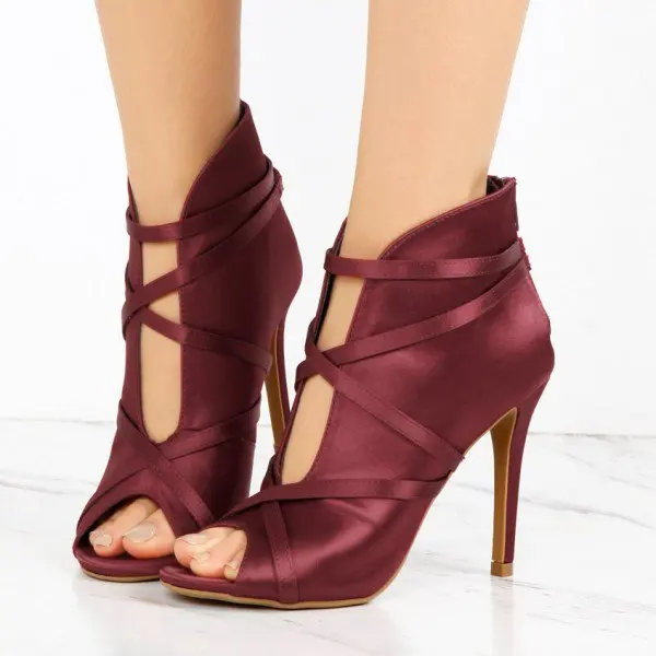 fashion_maroon_lace_up_boots_peep_toe_satin_ankle_boots_for_women03
