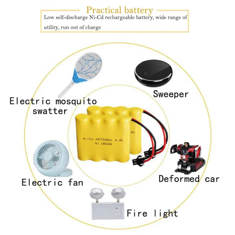 1 шт. 4,8 в AA 4* AA 700 мАч Ni-Cd перезаряжаемый аккумулятор для дистанционного управления RC игрушка электрическое освещение безопасности робот