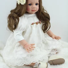 Высокое качество куклы Reborn магазин 24 дюймов 60 см силикона реальный девочка с ткани тела игровой дом игрушки для детей подарок на день рождения