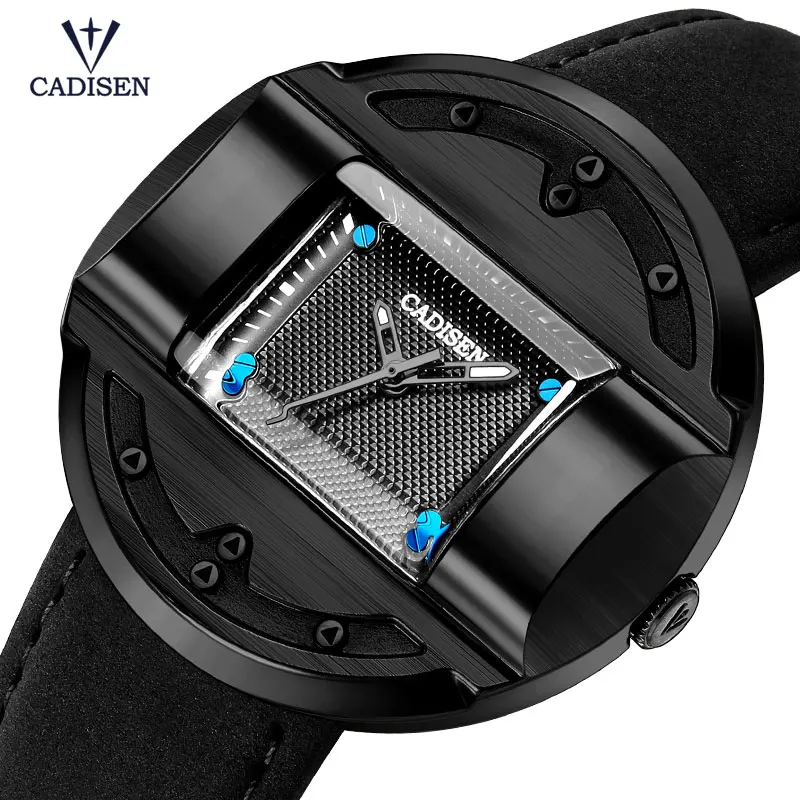 

Cadisen Men's Special Square Dial Quartz Wrist Watches Clock Man Analog Army Sports Simple Watch Relogios Masculino 2027G-Black