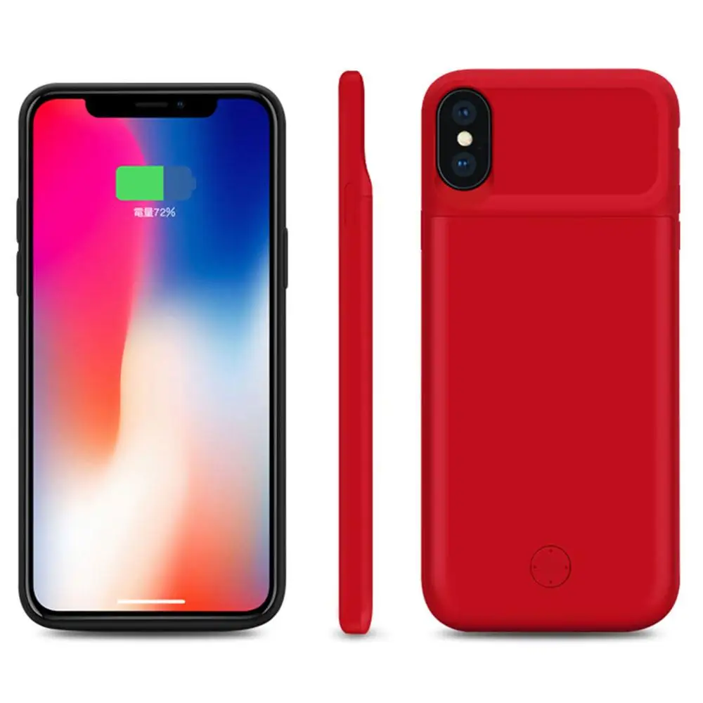 Для Iphone XS чехол для батареи умный силикагелевый Материал чехол для батареи Чехол для питания для Iphone X XS чехол для батареи - Цвет: red