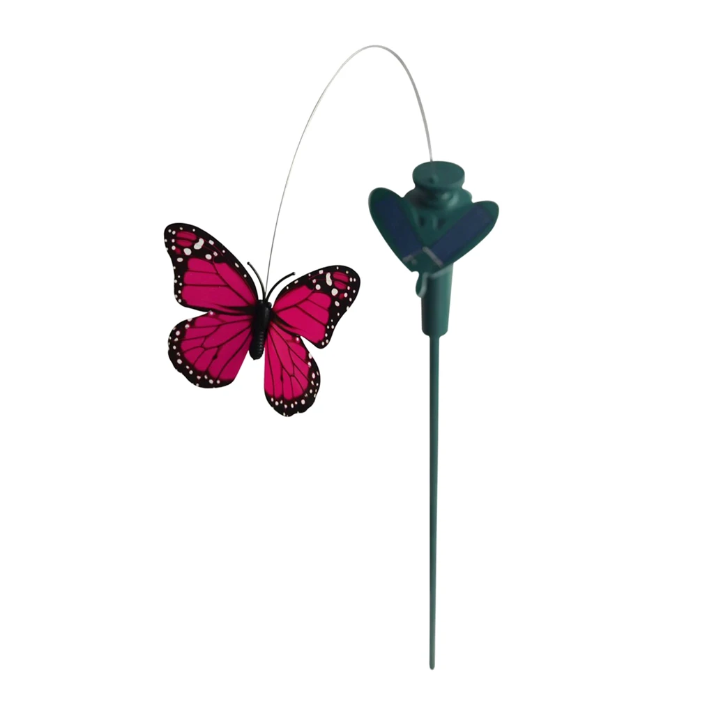 2pcs/set Lovely Solar Power Flying Fluttering Butterfly Bird Flower Garden Yard Decor Patio Lawn Ornament