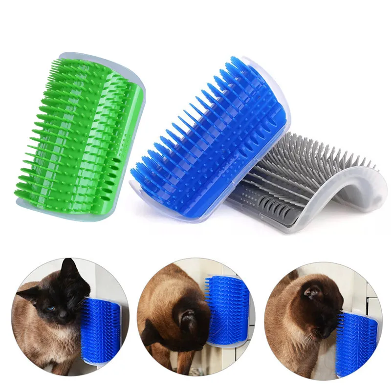 Pet Cat Self Groomer Grooming Tool Hair Removal Brush Comb for Dogs Cats Hair Shedding Trimming Cat Massage Device with Catnip