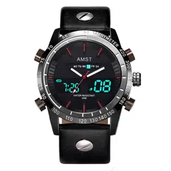 Креативные модные спортивные военные наручные часы 2018 новые AMST часы мужские роскошные брендовые светодио дный светодиодные цифровые