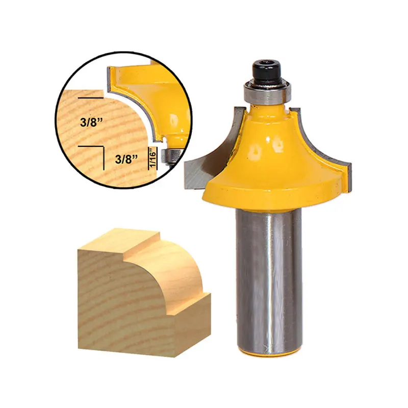 1//4 Shank Round Over Beading Edging Router Bit Woodworking Tool 3//8 Radius