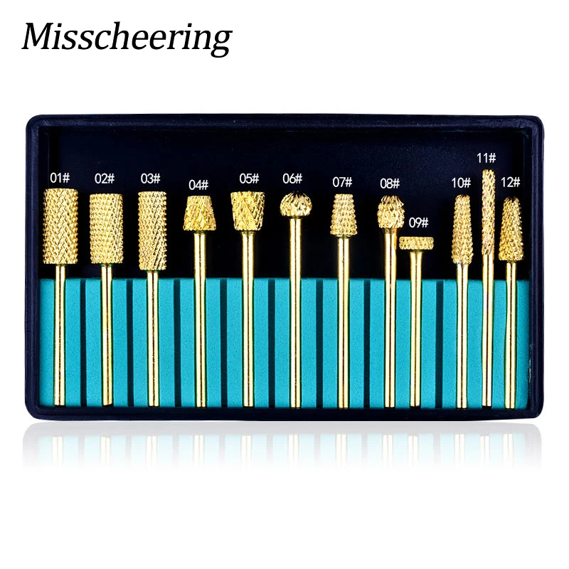 

12pcs/set Professional Tungsten Carbide Nail Drill Bits Electric Grinding Head Set Nail File Drill Bit Manicure Tools Kits