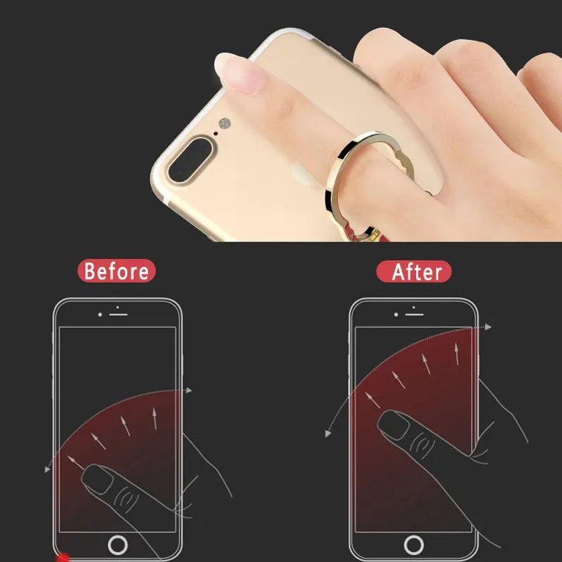 Portefeuille Skull Phone Ring Holder For iPhone 7 Plus 6 6S 4S SE iPad Samsung S8 Xiaomi Mi6 Mobile Finger Ring Smartphone Stand (4)