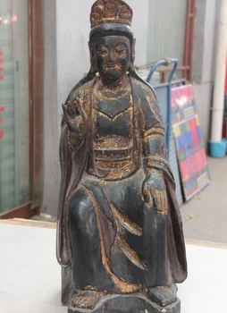 

Tibet Buddism Wood Handmade Free Kwan-Yin Bodhisattva Godness Guanyin Statue