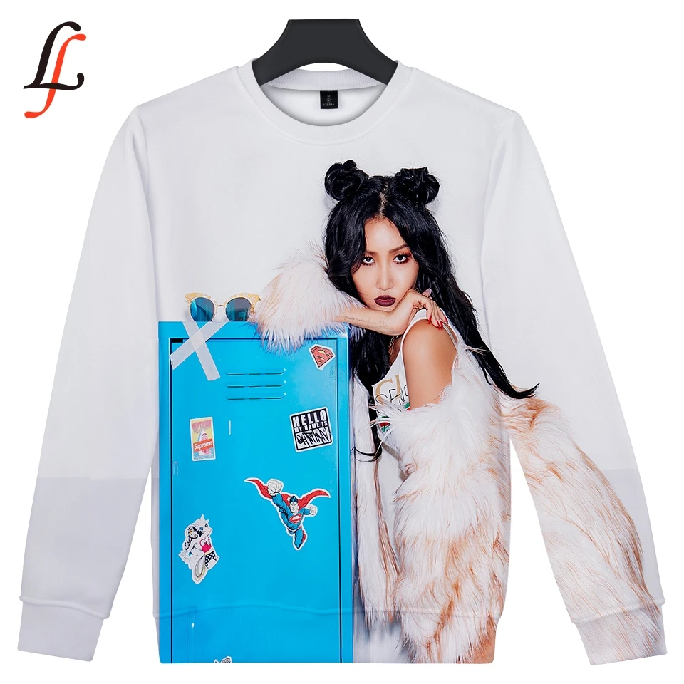 

2019 New Modis K pop Women Capless round neck Hoodies Sweatshirts Mamamoo 3D print outwear Hip-Hop Bangtan boys jimin Clothes