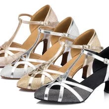 Женская Профессиональная обувь с мягкой подошвой для дома, бальных танцев, танго, сальсы, латинских танцев, туфли на высоком каблуке 8 см, 5 см, 3 см, обувь для сальсы с закрытым носком