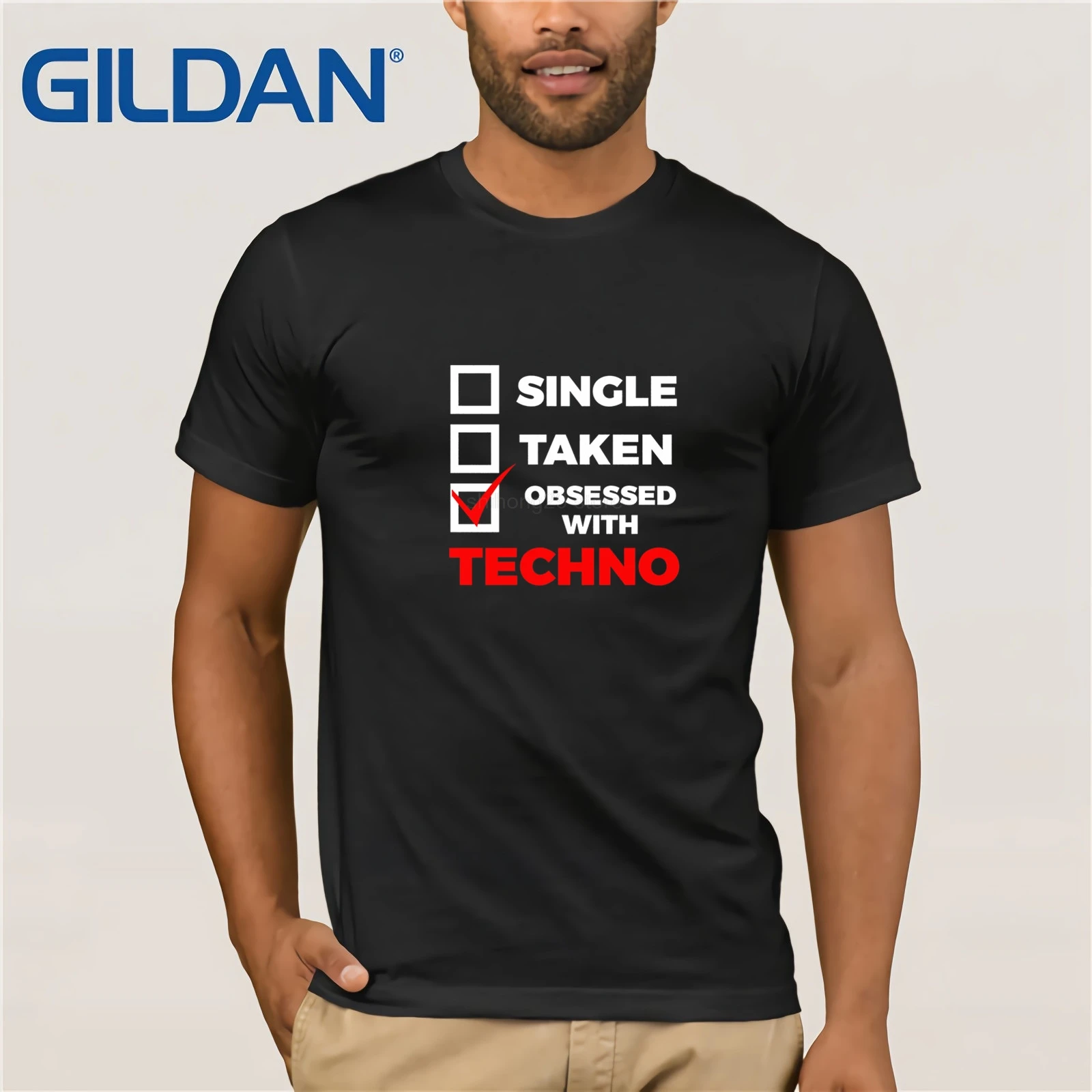 2019 футболка Для мужчин синглом одержимая Techno электронная музыкальная бренд