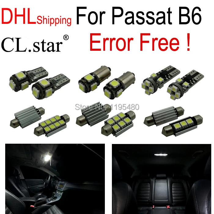 DHL shipping 13pc perfect canbus No Error for Volkswagen VW Passat B6 light LED interior light