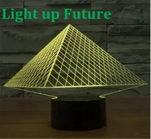 novelty 3D led Pyramid shape desk night with touch switch RGB changable night light N1270