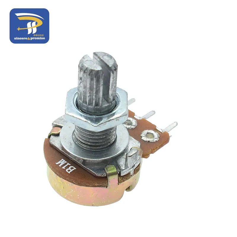 WH148 Linear Potentiometer 15mm Shaft With Nuts And Washers 3pin WH148 B1K B2K B5K B10K B20K B50K B100K B250K B500K B1M 1PCS linear potentiometer electronic components