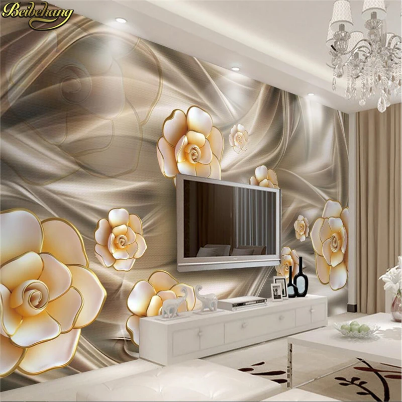 

beibehang Custom Photo 3D Wallpaper Stereo concave-convex flower wall paper jewelry jewelry living room bedroom TV background
