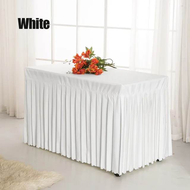 1pc Red Green White Black Pink Solid Polyester Table Skirt For 1pc Red Green White Black Pink Solid Polyester Table Skirt For Conference Ceremony Wedding Party Banquet Decoration Cover