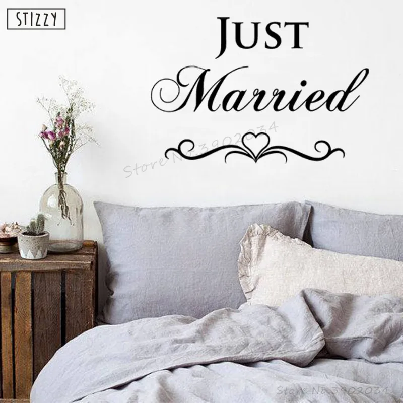 STIZZY Wall Decal Wedding Wall Sticker Quotes Just Married