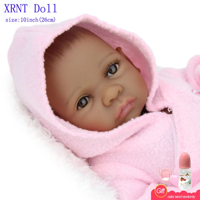 10 Inch African American Baby Doll Alive Dolls Pink Clothes Black