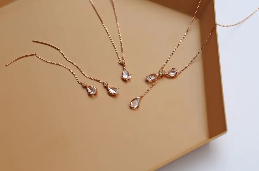 Silvology 925 пробы Серебряное ожерелье с кулоном из натурального розового кварца, романтическая серия вишневых цветов, женское ювелирное изделие, подарок