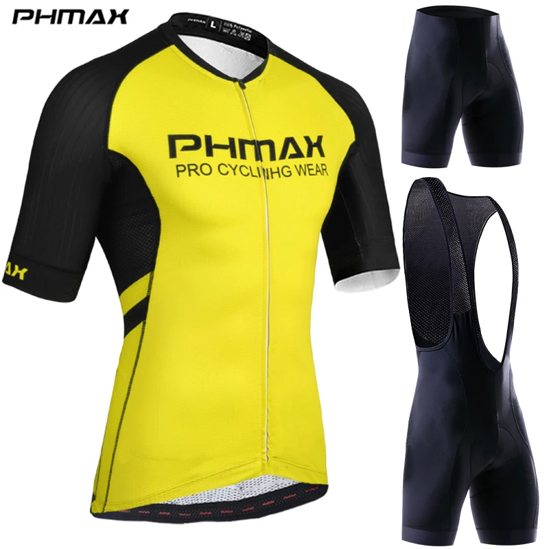 

PHMAX Cycling Clothing Cycling Sets Italy Silicon Grippers at Arm Bike uniform Cycling Jersey Set Road MTB Bicycle Wear For Mans