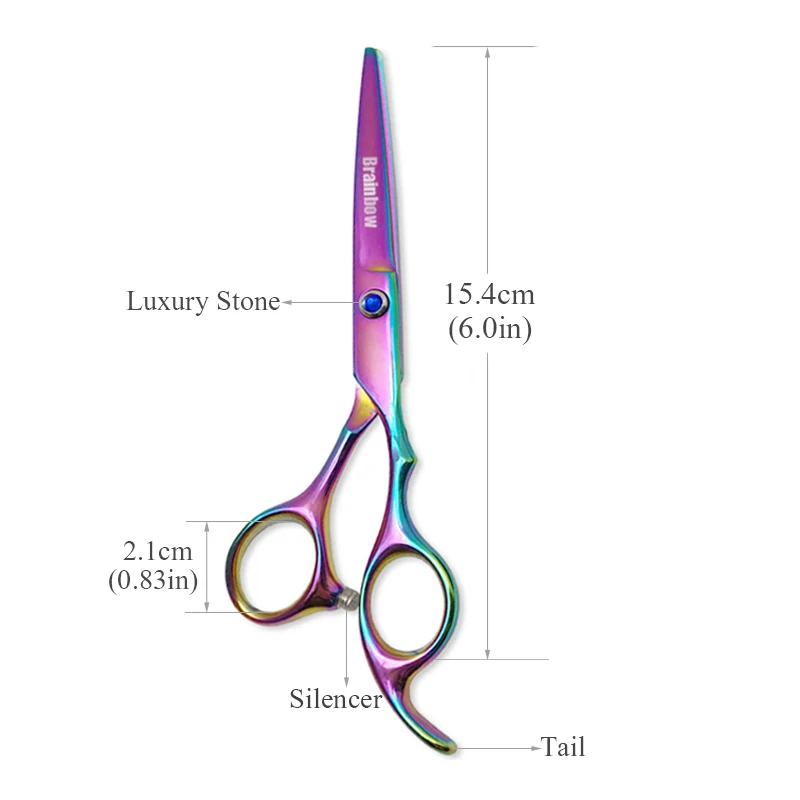 Brainbow " ножницы для волос Профессиональный парикмахерский инструмент для укладки волос обычные плоские лезвия правые ножницы для стрижки волос