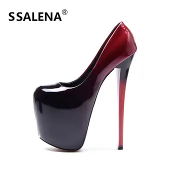

Women Elegant Slip-On Platform Pumps Ladies Gradient Color Super High Heels Shoes Women Thin Heels Club Wedding Shoes AA52285