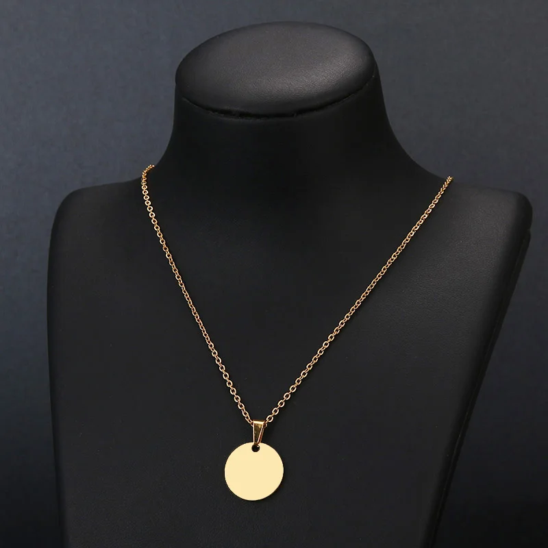 Hibobi Stainless Steel Necklace Women Jewelry Round Trendy Necklaces Pendants Chain Donot Fade Valentine's Day Gift (5)