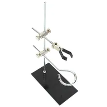 1 PC Metallo Mini Lab Laboratorio di Supporto della Staffa Del Basamento Bottiglia di Alcool di Scuola Asta di Lunghezza 29 centimetri Nero Argento
