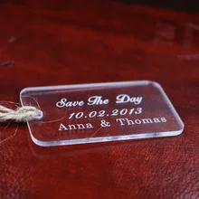 Акриловая открытка на заказ с сохранением даты, 20 шт. в деревенском стиле, свадебные бирки, акриловая Персонализированная свадебная открытка